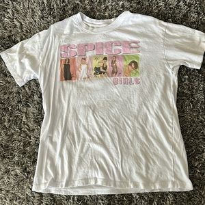 White spice girls oversized graphic tee